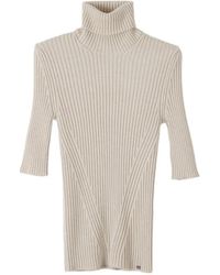 Herno - Pull Côtelé À Manches Courtes - Lyst