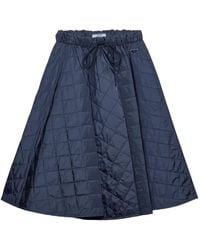 Prada - Quilted Midi Skirt - Lyst