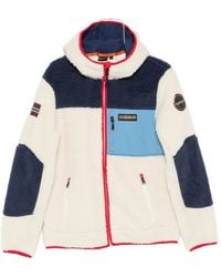 Napapijri - Fleece-Texture Colour-Block Jacket - Lyst
