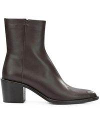 Pomme D ́Or - Side-Zip Leather Ankle Boots - Lyst