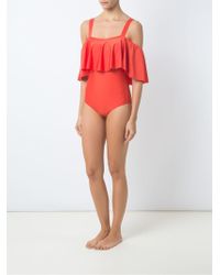 Adriana Degreas Ruffled Swimsuit - Geel