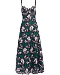Elie Saab - Macramé Floral Midi Dress - Lyst