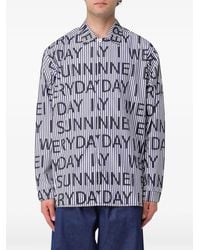 Sunnei - Striped Logo-Print Shirt - Lyst