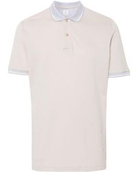 Eleventy - Stripe-Detail Cotton Polo Shirt - Lyst