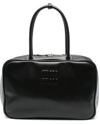 Miu Miu - Logo-Embossed Leather Shoulder Bag - Lyst