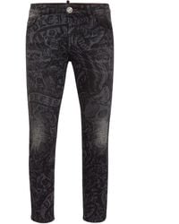 Philipp Plein - Skinny-Jeans Mit Tattoo-Print - Lyst