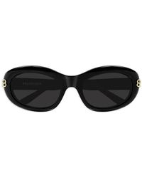Balenciaga - Logo Oval-Frame Sunglasses - Lyst