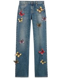 Blumarine - Butterfly-Embellishment Jeans - Lyst