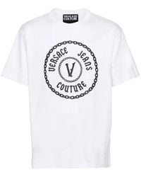 Versace Jeans Couture - Logo-Print Cotton T-Shirt - Lyst