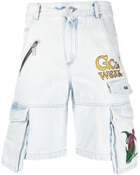 Gcds - Cargo Denim Shorts - Lyst