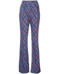 Marni Pantalones con motivo de cuadros - Azul