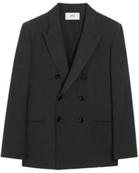 Ami Paris - Double-Breasted Wool Blazer - Lyst