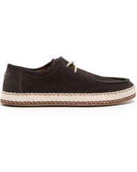 Canali - Woven-sole Suede Boat Shoes - Lyst