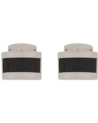 Tateossian Gemelli con inserto in fibra di carbonio - Nero