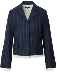 Rag & Bone - Pinstripe-Pattern Cropped Blazer - Lyst