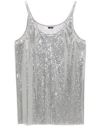 Rabanne - Trägershirt Aus Mesh - Lyst