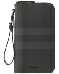 Burberry - Check-pattern Zipped Travel Wallet - Lyst