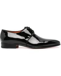 Santoni - Derby-Schuhe Aus Leder - Lyst