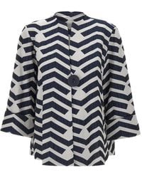 Joseph Ribkoff - Geometric-Pattern Crinkled Jacket - Lyst