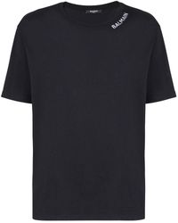 Balmain - T-shirt en coton à logo brodé - Lyst