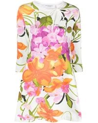 Viktor & Rolf - Floral-Print A-Line Cotton Mini Dress - Lyst