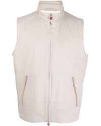 Kiton - Zip-up Leather Gilet - Lyst