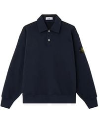 Stone Island - 6100054 Tubular Cotton Fleece Polo Shirt - Lyst