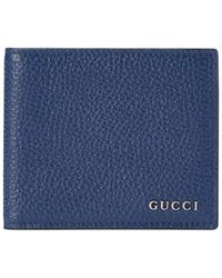 Gucci - Portafoglio bi-fold con placca logo - Lyst