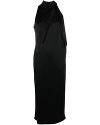 Versace - Vestido midi con cuello halter - Lyst