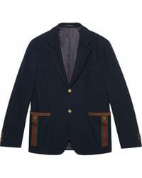 Gucci - Cotton Jersey Jacket With Web, , , Ready-To-Wear - Lyst