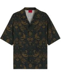 HUGO - Oversized Hemd Aus Bedruckter Baumwoll-Popeline - Lyst