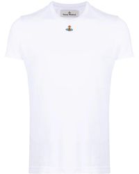 Vivienne Westwood - Orb Logo-Embroidery Cotton T-Shirt - Lyst
