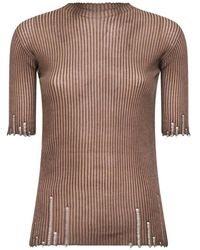Uma Wang - T-Shirt À Bords Festonnés - Lyst