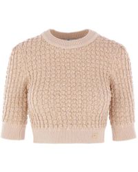 Elisabetta Franchi - Sequin-Embellished Cable-Knit Sweater - Lyst
