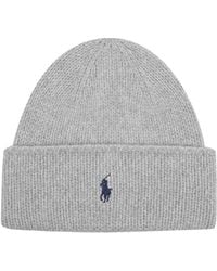 Polo Ralph Lauren - Logo-Embroidered Ribbed-Knit Beanie Hat - Lyst