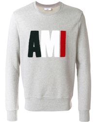AMI Terrycloth Ami Logo Sweatshirt - Gray
