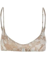 MC2 Saint Barth - Paloma Jungle Oceania-Print Bikini Top - Lyst