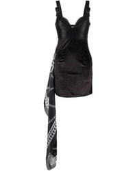 Versace Jeans Couture - Chain Link-Print Scarf-Detail Minidress - Lyst