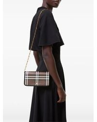 Burberry - Check Chain Strap Wallet - Lyst
