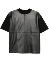 Max Mara - Mstsegale Short-Sleeve Leather T-Shirt - Lyst
