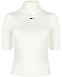 Off-White c/o Virgil Abloh - Logo-print Mock-neck Top - Lyst