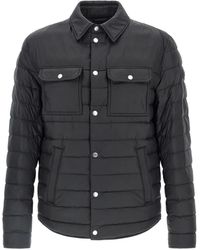 BOSS - Quilted Snap-button Down Jacket - Lyst