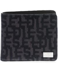 DIESEL - Logo-Print Bi-Fold Cotton Wallet - Lyst