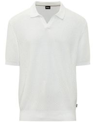 BOSS - Waffle-Knit Short-Sleeve Polo - Lyst