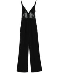 Elisabetta Franchi - Mono largo con bordado floral de crepé - Lyst
