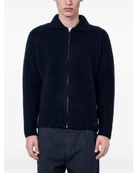 MOOS STUDIO - Cardigan En Maille Côtelée À Zip - Lyst