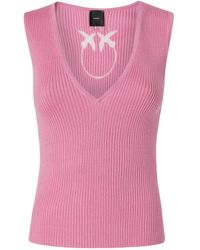 Pinko - Ribbed Sleeveless Top - Lyst