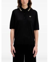 Fred Perry - Knitted Logo-Embroidered Polo Shirt - Lyst
