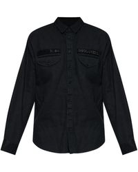 DSquared² - Chemise En Coton À Logo Brodé - Lyst