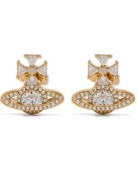 Vivienne Westwood - Orb Cross Cubic Oorbellen Met Zirkonia - Lyst